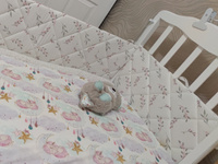 Бортики в кроватку для новорождённых стеганые MamiBro, 100% хлопок, 60х30 см - 2 шт, 120х30 см - 2 шт. #24, Евгения Т.