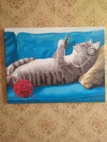 Картина по номерам на холсте 40х50 "Будни кота" / картина по номерам на подрамнике #128, Юлия Ф.