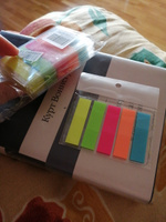 Закладки для книги самоклеящиеся 5 цветов 10 упаковок, стикеры пластиковые неоновые #5, Юлия