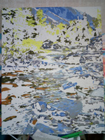 Картина по номерам на холсте 40х50 40 x 50 на подрамнике "Лесной ручей" DVEKARTINKI #69, Ася Н.