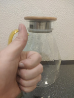 Кувшин для воды для напитков с фильтр-крышкой/ графин для воды/ чайник стеклянный жаропрочный из боросиликатного стекла, Алмаз, ADECORI #100, Максим Ч.