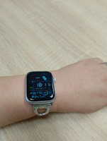 Металлический ремешок для Apple Watch 38-40-41 мм узор (Серебряный), Браслет с легкосъемными звеньями / Series 1-8, SE (для iWatch). Женский #57, Анна . ..