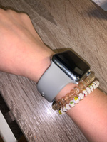 Силиконовый ремешок для умных часов Apple Watch series 1-8 и Эпл Вотч SE 38-40-41 mm / Спортивный ремешок браслет для смарт часов Эппл Вотч (Watch Sport Band), Светло-Серый #67, Анита А.