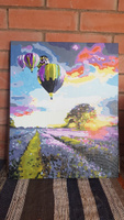 Картина по номерам на холсте с подрамником. 40x50: Colibri - воздушные шары. Лавандовое поле и яркий парад воздушных шаров #78, Ольга П.