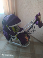 Санки-коляска комбинированная Nika - Disney Baby 2 с колесами с Винни пухом баклажановый #54, Елена И.