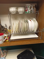 Сушка для посуды настольная подвесная с поддоном на 15 тарелок ХРОМ 40х23см h34см #6, Владимир С.