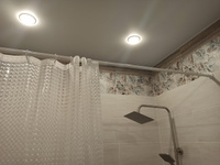 Карниз для ванной телескопический, металлическая раздвижная штанга для штор в ванную комнату, цвет белый, размер 120-220 см #8, Василий О.