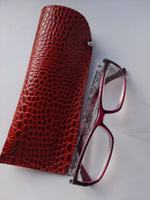 Футляр для очков мягкий из натуральной кожи Smart Folder Чехол Солнечные очки Подарок учителю красный #75, Екатерина С.