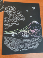 Набор для творчества цветная гравюра скретч картина LORI Япония, 18х24 см, 4 шт в комплекте #8, Наталья Е.