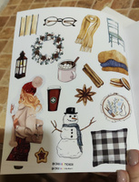 Декоративные новогодние наклейки для ежедневника, планера, творчества, скрапбукинга, набор из 102шт эстетичных стикера COZU WINTER #103, Анастасия В.