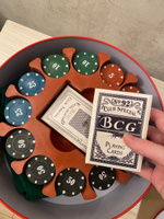 Покерный набор "Texas Poker Set" на 240 фишек, с номиналом, в металличекой круглой коробке / 2 колоды карт, фишки дилера и сукно в подарок / Настольные игры для компании #6, Dinis K.