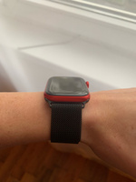 Металлический ремешок для умных смарт часов Apple Watch series 1-8 и Эпл Вотч SE Ultra 42-44-45-49 mm (milanese loop) / Ремешок миланская петля на магнитной застежке для часов Эпл, Черный #128, Анна К.