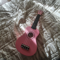 Розовая укулеле сопрано с чехлом, медиатором TUTTI JR-11 PK #26, Анастасия И.