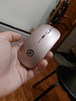 Беспроводная компьютерная мышь А2 для офиса и дома. Новая компактная мышка для пк. Настраиваемый DPI. Беспроводная мышка с RBG подсветкой. Розовый. #6, Давид З.