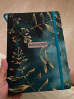 Записная книжка-блокнот ПОЛИНОМ Gold floral pattern А5+, 96л, клетка, 70г/м2, твердая обложка soft-touch, 1шт/уп #58, Юлия В.