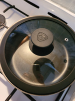 Крышка для сковороды и кастрюли BY COLLECTION, 20 см, термостойкое стекло, силиконовый ободок, с отверстием для отвода пара #3, Залина С.