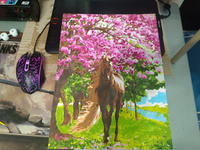 Картина по номерам на картонной основе LORI Лошадь 38х28,5 см, антистресс в подарок #74, Елена Т.