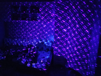 Автомобильный проектор звездного неба, подсветка салона автомобиля, ночник, светодиодная подсветка от usb, разные режимы работы, длина 21 см, цвет синий #62, Екатерина Л.