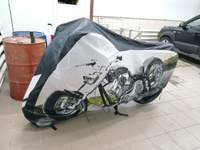 Чехол для мотоцикла длиной до 2,4 м, Защита мотоцикла от влаги и пыли, защитный тент высокой прочности размера L с печатью #8, Александр С.