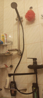 Смеситель в ванную, длинный излив, шаровый, из высокопрочного пластика АБС, черного цвета #14, Наталья Б.