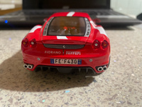 Машинка металлическая Ferrari F430 Fiorano, открывающиеся двери и капот, вращающиеся резиновые колеса, масштабная коллекционная модель Bburago Бураго 1:24, красная, Феррари #36, Денис П.