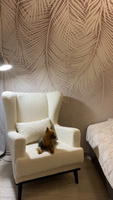 Кресло Вегас мягкое для отдыха в гостиную, спальню и детскую, букле Lamb Eco 1, искусственный мех, барашек #10, Мария К.
