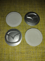 Наклейки на диски пластиковые рельефные 60 мм 4 шт / Стикеры на колпачки дисков Mazda серебристые #4, Алексей М.