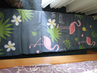 Пляжный коврик для гальки складной на молнии 155x(55+55)x1,0 см, 6 сложений, Фламинго / Коврик-сумка для пикника #4, Орлова Н.