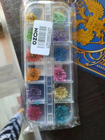 Сухоцветы для дизайна ногтей D 1-2 см. + пластиковый кейс, 36 шт. соцветий, набор 12 расцветок. #122, Гузалия К.