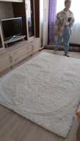 Ковер в спальню декоративный,противоскользящий,грязно-белый,160х230 см #56, ольга в.