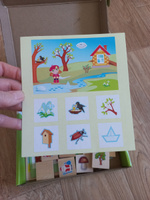 Деревянное лото "Времена года", настольная развивающая игра для детей, 24 фишки + 4 тематические карточки #8, Виктория