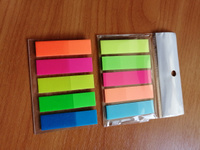 Закладки для книги самоклеящиеся 5 цветов 10 упаковок, стикеры пластиковые неоновые #4, Юлия