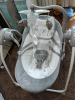 Электрокачели для новорожденных Indigo STAR с пультом управления, серый #125, Юлия Б.