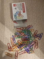 Скрепки канцелярские пластиковые набор Brauberg, 28 мм, цветные, 100 штук #89, Виктория С.