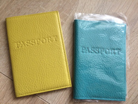 Кожаная обложка для паспорта с визитницей Terra Design Passport, желтый #67, Виктория Г.