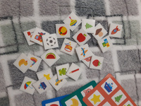 Детское развивающее лото "Для малышей", игровой набор из 24 пластиковых фишек + 4 игровых поля-карточки #8, Гайфутдинова Разида