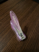 Zinger/ Книпсер (SLN-603-C10 фиолетовый) средний в пластмассовом чехле с контейнером для отсеченных ногтей/ Клиппер для ногтей/ Кусачки-книпсер/ Щипцы для маникюра и педикюра/ Professional #6, Виктория