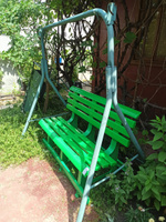 Скамейка со спинкой пласт. 120*53*80 см (зеленый) "стандарт пластик" #3, Хохлова Нина
