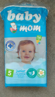 Подгузники детские Baby Mom Ecomon junior для малышей 11-25 кг, 5 размер, 112 шт (2 упаковки по 56 шт), дневные (ночные) с кремом бальзамом алоэ вера и индикатором влаги #120, Юлия П.