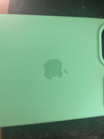 Силиконовый чехол для смартфона Silicone Case на iPhone 12 / Айфон 12 с логотипом, мятный #3, Константин П.