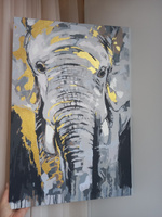 Серый слон / Животные Раскраска картина по номерам на холсте с металлической краской 40х60 #46, Анна Б.