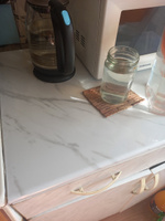 Самоклеящаяся пленка для мебели мрамор камень для кухни и ванной ПВХ, ширина 60 см, рулон 3 м, белый - серый цвет #150, Андрей Ш.