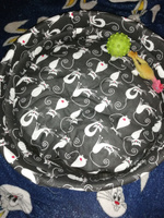 ZooMarket Лежанка с бортиком и подушкой для кошек, собак средних и малых пород 50х50 см Кошки черная + кошачья мята в подарок #98, татьяна к.