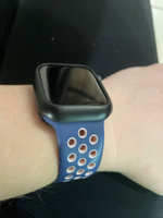 Силиконовый ремешок для часов Apple Watch 38/40/41 мм темно-синий/розовый (9) / Ремешок для часов эпл вотч 38/40/41 мм, размер S #55, Мария Г.
