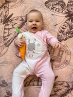 Мягкая игрушка погремушка для новорожденных малышей "Зайка Морковка" #86, Елена