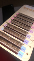 Ресницы для наращивания Nagaraku MIX 3D W - формы, готовые коричневые пучки D 0.07 Нагараку МИКС 8-14мм #6, анна д.