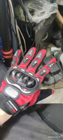 Перчатки для езды на мототехнике, с защитными вставками, пара, размер L, красный #8, Alexandr M.