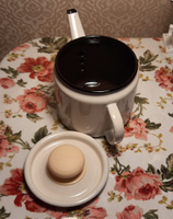 Чайник заварочный с крышкой для плиты 1 литр эмалированный #5, Анна