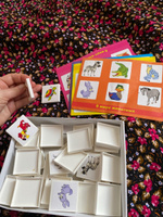 Детское развивающее лото "В мире животных", настольная развивающая игра для малышей, 36 пластмассовых фишек с картинками + набор из 6 карточек #8, Нелли Л.