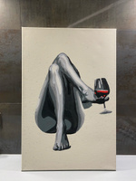 Девушка с бокалом красного вина Эротика 40х60 #69, Кристина Г.